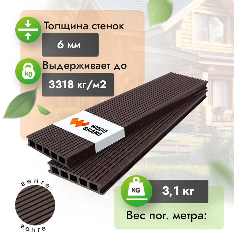 Террасная доска 150х28 мм - Венге