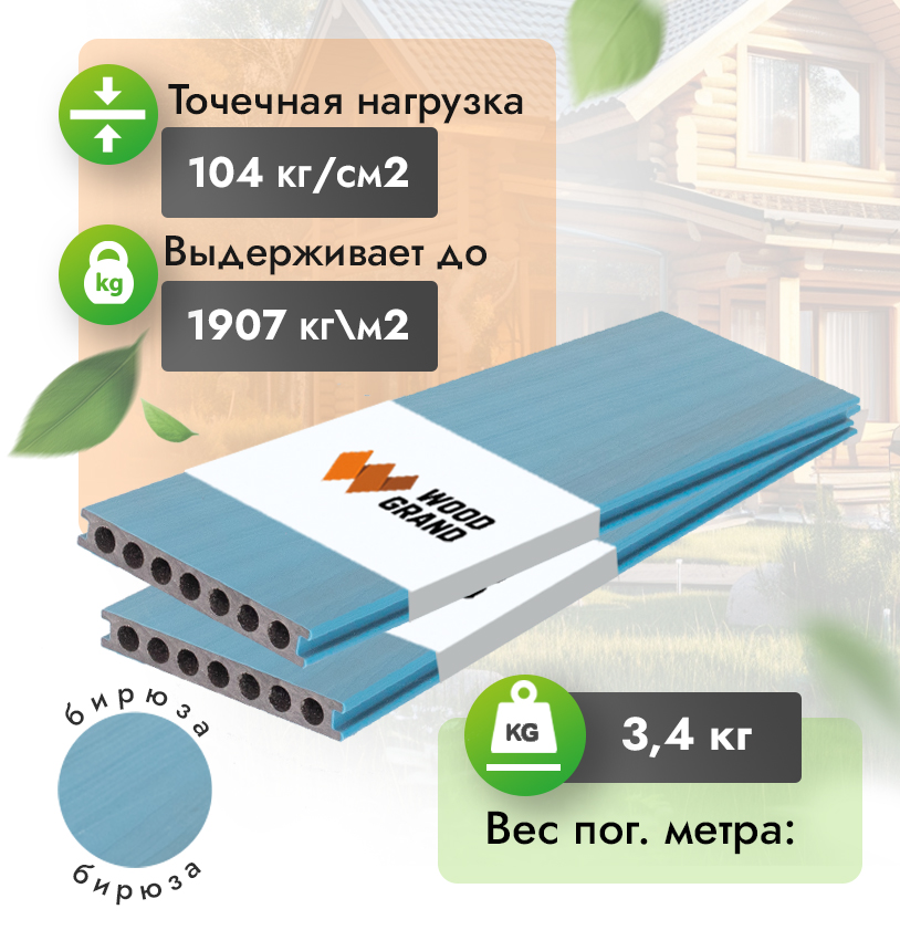 Коэкструзия террасная доска ДПК 150x22 мм 